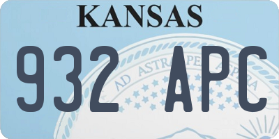 KS license plate 932APC