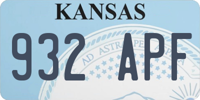 KS license plate 932APF