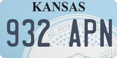 KS license plate 932APN