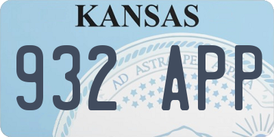 KS license plate 932APP
