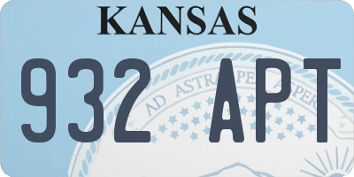 KS license plate 932APT
