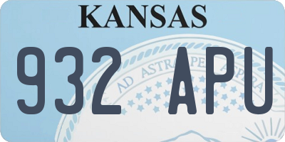 KS license plate 932APU
