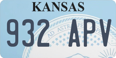 KS license plate 932APV
