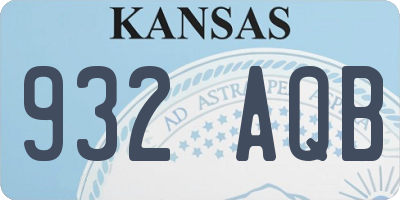 KS license plate 932AQB