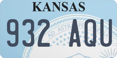 KS license plate 932AQU