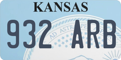 KS license plate 932ARB
