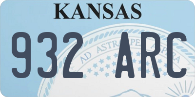 KS license plate 932ARC