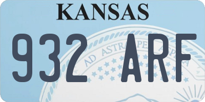 KS license plate 932ARF