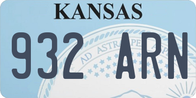 KS license plate 932ARN