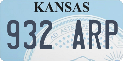 KS license plate 932ARP