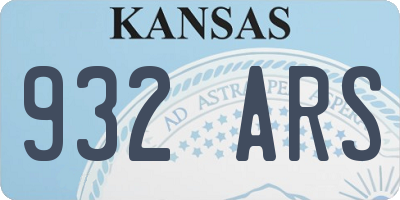 KS license plate 932ARS