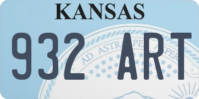 KS license plate 932ART