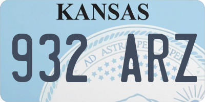 KS license plate 932ARZ