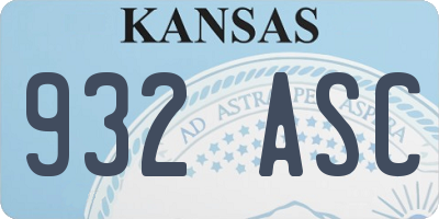 KS license plate 932ASC
