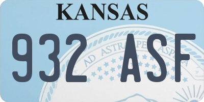 KS license plate 932ASF