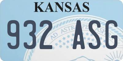 KS license plate 932ASG