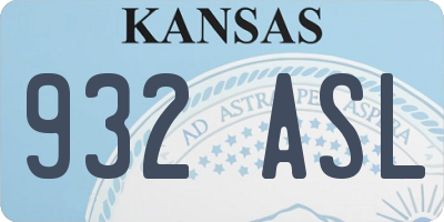 KS license plate 932ASL