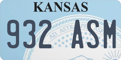 KS license plate 932ASM