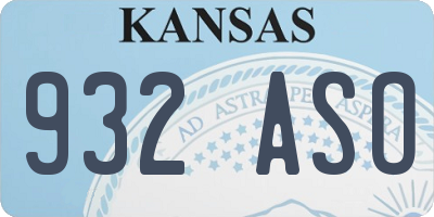 KS license plate 932ASO