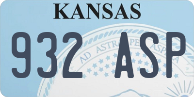 KS license plate 932ASP