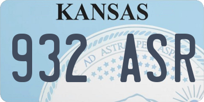 KS license plate 932ASR