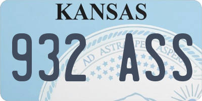 KS license plate 932ASS