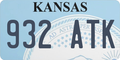 KS license plate 932ATK