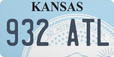 KS license plate 932ATL