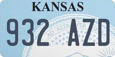 KS license plate 932AZD