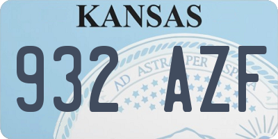 KS license plate 932AZF