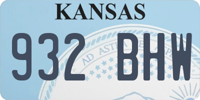 KS license plate 932BHW