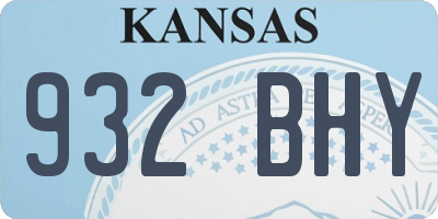 KS license plate 932BHY