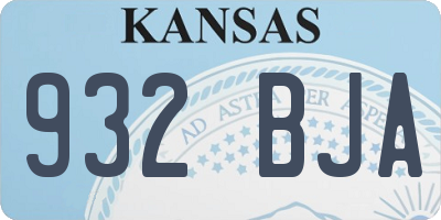 KS license plate 932BJA