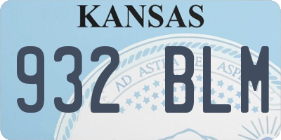 KS license plate 932BLM