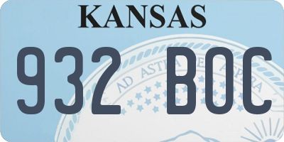 KS license plate 932BOC