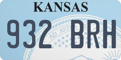 KS license plate 932BRH