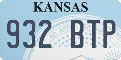 KS license plate 932BTP