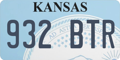 KS license plate 932BTR