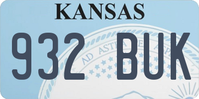 KS license plate 932BUK