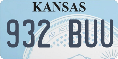 KS license plate 932BUU
