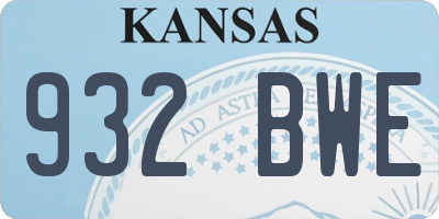 KS license plate 932BWE