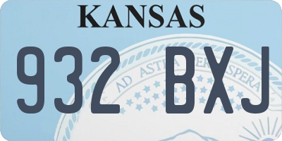 KS license plate 932BXJ