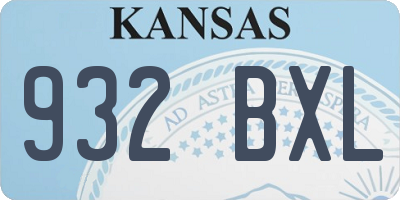 KS license plate 932BXL