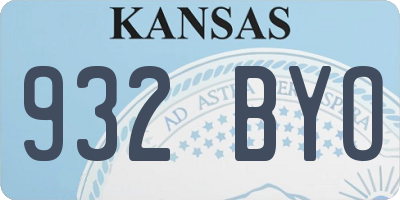 KS license plate 932BYO