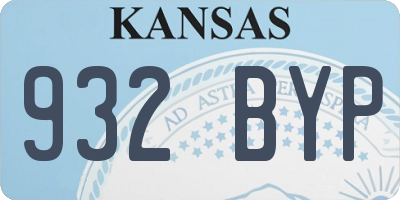 KS license plate 932BYP