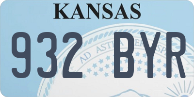 KS license plate 932BYR
