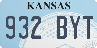 KS license plate 932BYT