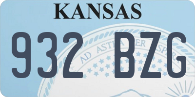KS license plate 932BZG