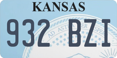 KS license plate 932BZI