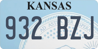 KS license plate 932BZJ